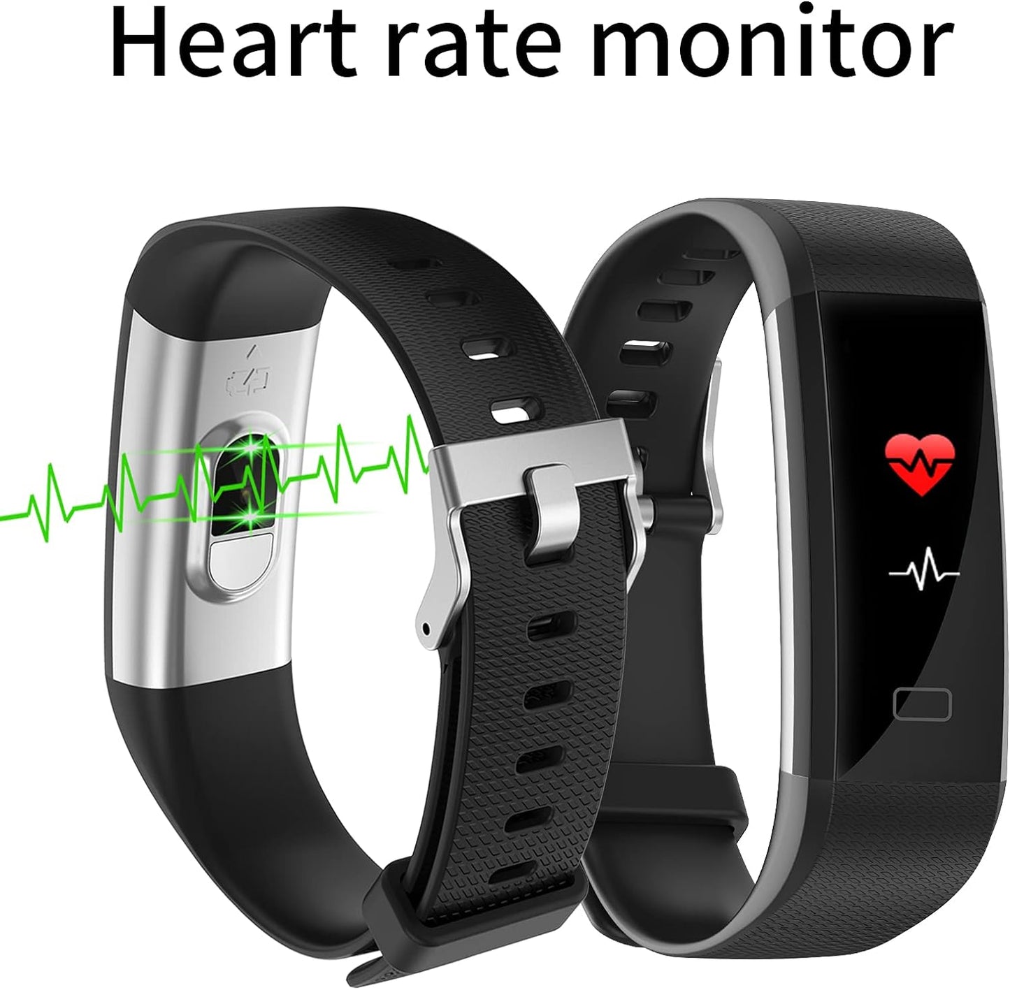 Fitness Tracker, Health Tracker, Activity Tracker Waterproof with Connected GPS, 16 Sports Modes Step Counter for Women, Men, Gift (Black/Blue)